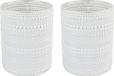 Countryfield Luxe theelichthouder - 2x stuks - Aurora - glas - parel wit/zilver - D7 x H8 cm