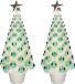 Timstor 2x pièces sapins artificiels complets avec lumières et boules vert - 50 cm
