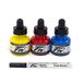 Daler-Rowney FW Starter Inktset, 3 x 29,5 ml flessen & 1 FW Mixed Media Marker, Acryl gebaseerde inkt, diverse kleuren, voor professionele kunstenaars en studenten