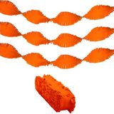 Merkloos / Sans marque Partyxplosion B.V. Feest/verjaardag/Koningsdag slinger - 3x - crepepapier - oranje - 24 meter