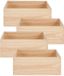 Giftdecor Home&styling boîte de rangement Prague - 4x - 36 x 31 x 14 cm - bois - aspect naturel - coffre de rangement