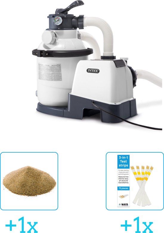 Intex 26644GS Zandfilterpomp - SX1500 - 4000 l/h - Incl. Interline Zandfilter & Teststrips