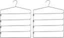 Cinq Cintres - Lot de 2x pièces - pour 4 pantalons - métal - 37 x 48 cm - porte-pantalons