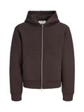 Jack & Jones Heren Hoodie Met Rits JCOLEGACY Effen Donkerbruin - L