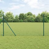 vidaXL - Gelast draadhek met grondbevestiging 10 x 1,2 m groen mesh