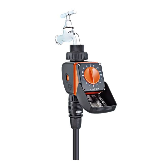 Claber Aquauno Logica Digital Watering Timer - Black/Orange