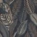 Rasch Behang 751840 - vliesbehang met grote bladeren in blauw en goud metallic uit de collectie African Queen III
