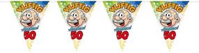 Merkloos / Sans marque Folat 2x Abraham Vlaggenlijn - 50 Jaar - 10m - Multi