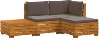 vidaXL - 4-delige Buitenbank Set - Massief Acacia Hout - Bruin