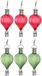 Cepewa LED ballonhanger - 6x - groen/rood - H17 cm - luchtballon - tuinverlichting/buitenlamp