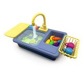 CLEMENT CLEMENTINE Servieset en gootsteen - Imitatiespel - 101190 - Blauw - Plastic - Huishouden - Kind - Speelgoedkeuken - Batterijen niet inbegrepen - 45 cm x 27 cm - Vanaf 3 jaar