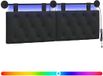 vidaXL Hangend hoofdbord Met LED-verlichting Zwart Stof