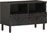 vidaXL Tv-meubel 70x33x46 cm massief mangohout zwart