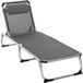 Chaise longue pliable avec repose-tête et dossier réglable en aluminium 60x165x76cm gris