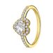 Lucardi Dames Zilveren goldplated ring hart met zirkonia