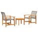 3-delige Bistroset poly rattan et acacia bois gris