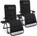 Non-branded 2x Foldable Garden Chairs Lounger Garden 90°-170° Adjustable Textile Black