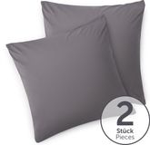 Blumtal - Set Van 2 Kussenslopen - Superzachte Premium Jersey Kussenhoes - 100% Katoen - 60 x 60 cm - Grijs