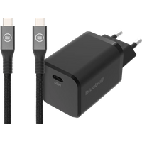 BlueBuilt Power Delivery Universele Oplader 65W + usb C oplaadkabel (2m) Zwart