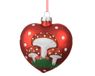 Decoris Boule de Noël - Cœur 9cm Verre Rouge 1 Pièce