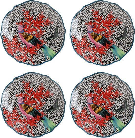 Mikasa x Sarah Arnett Bijzetborden, set van 4, porselein, rond, 19cm