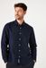 GARCIA Heren Effen Overhemd Blauw Lange Mouw Linnen Katoen Regular Fit XXL