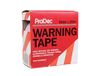ProDec 60mm x 200m niet-zelfklevende rode en witte Chevron waarschuwingstape