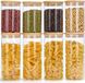 Set de 8 bocaux de stockage - bocaux de rangement en verre - boîtes de conservation hermétiques avec couvercle en bois - stockage de pâtes, flocons de maïs, muesli, haricots - 900 ml + 500 ml