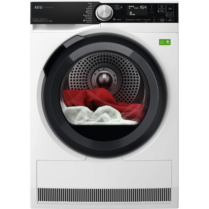 AEG Series 9000 TR97NURNBERG Warmtepompdroger - 8kg - Wit - Vrijstaand