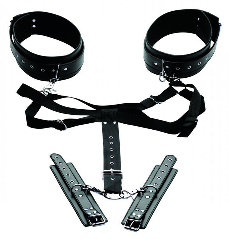 Master Series Easy Access Bondageharnas Met Hand- En Enkelboeien