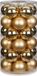 Inge-glas Christmas Goods Kerstballen set - 30x stuks - glas - goud - 6 cm - glans/mat
