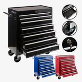 AREBOS Gereedschapswagen Trolley - 7 Lades - Zwart