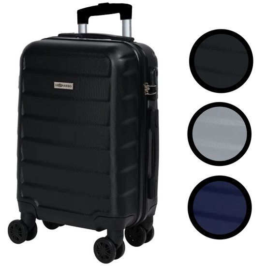 Leonardo Handbagage Koffer - Reiskoffer Handbagage - Reis Trolley - Cijferslot - 52 x 34,5 x 20 cm - Zwart