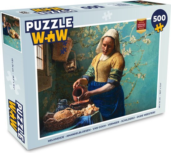 MuchoWow Puzzel Melkmeisje - Amandelbloesem - Van Gogh - Vermeer - Legpuzzel - Puzzel 500 stukjes