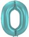 Folat Ballon chiffre 0 Aqua Metallic Mat - 86 cm