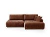 Terracotta convertible sofa d'angle 4 places en tissu texturé