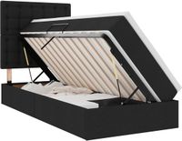 vidaXL LED opbergbed met matras Zwart 90 x 190 cm Stof