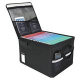 Ehoehu Opgewaardeerd 7000 ° F vuurvaste document File Organizer Box, brandwerende opslag archiefkast met slot, draagbare kantoor kluis voor opknoping brief/juridische map 16 x 12 x 11 inch (zwart)