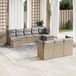 Maison Exclusive - Ensemble de jardin, composé de 10 pièces avec coussins, couleur : beige, matériau : polyrotin