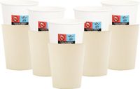 Givi Italia Feestbekers met hoesjes - 24x - ivoor wit - papier - 250ml - kinderfeestje - kartonnen bekertjes