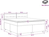 vidaXL Boxspringbed met matras en LED-verlichting, zwart, 180 x 200 cm, fluweel