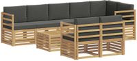 vidaXL - Bank loungeset - 8 zitplekken - Polyester - Wit en antracietkleurig