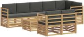 vidaXL - Bank loungeset - 8 zitplekken - Polyester - Wit en antracietkleurig