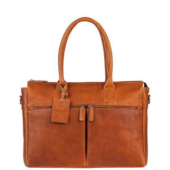 Burkely Antique Avery Unisex 15.6" Laptop Bag - Cognac Leather