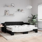 Maison Exclusive - Lit gigogne, noir, 100x200 cm, avec revêtement en tissu