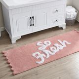 VCNY Home Fresh Collection Badtapijt Runner-Boho Fringe Gestreept Design-voor badkamer, hal of keuken, 24 "x 60", blozen