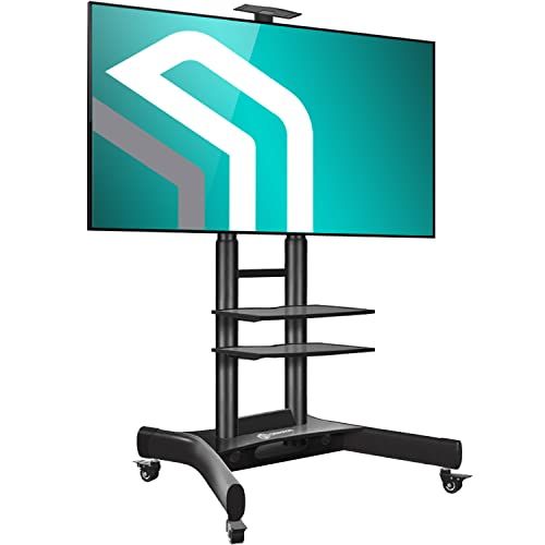 ONKRON Mobiele tv-standaard tv-kar met wielen voor 40 - 70 inch schermen - Zwart