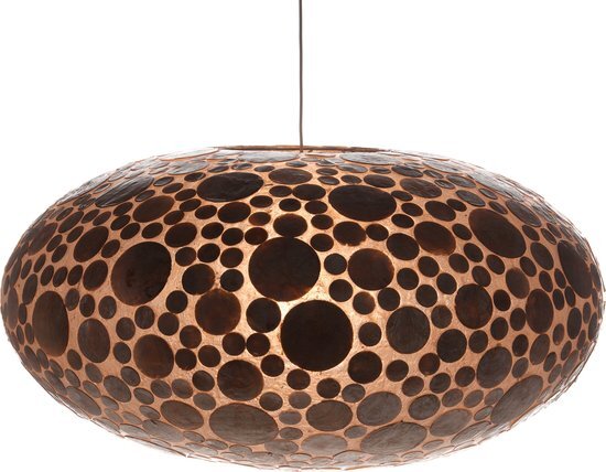 DESIGN Hanglamp Ufo handgemaakt woonkamer slaapkamer coins gold capiz schelp Ø 60 cm