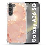 Cokitec Versterkte beschermhoes voor Samsung Galaxy A36 5G, roze marmer textuur