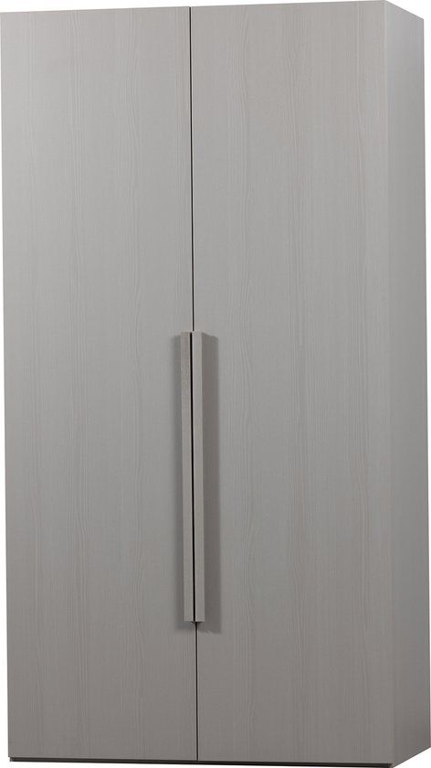 WOOOD Rens Kledingkast 2-Deurs - Noten/Grijs - 210x110x58cm - Industrieel